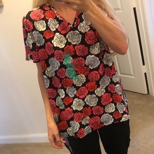 JONES New York Camilla multicolored v-neck shirt size 1X